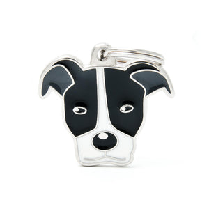 MyFamily Friends Pitbull Pet ID Tag, Black/White, Medium
