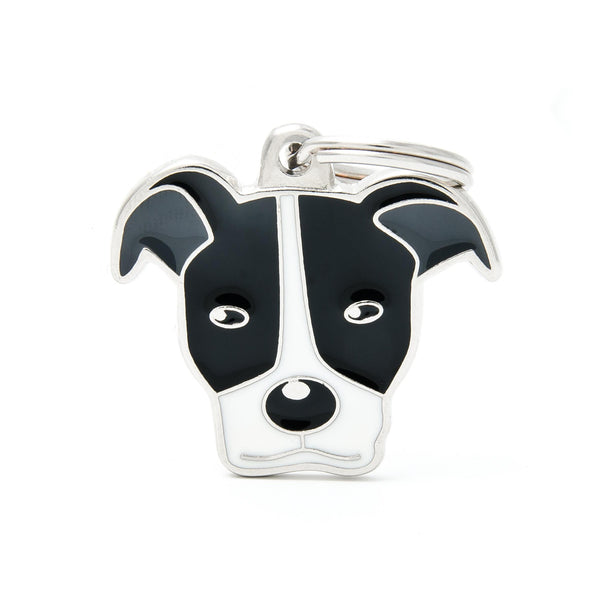 MyFamily Friends Pitbull Pet ID Tag, Black/White, Medium