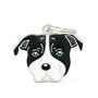 MyFamily Friends American Staffordshire Terrier Pet ID Tag, Black/White, Medium