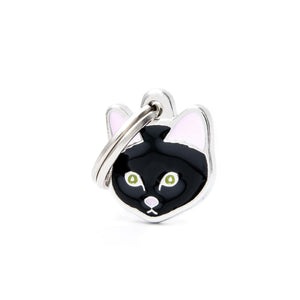 MyFamily Friends European Shorthair Cat Pet ID Tag, Black, Medium