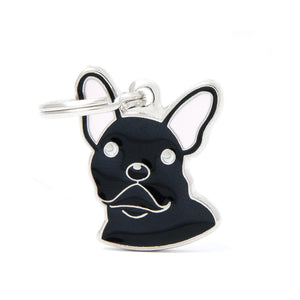 MyFamily Friends French Bulldog Pet ID Tag, Black, Medium