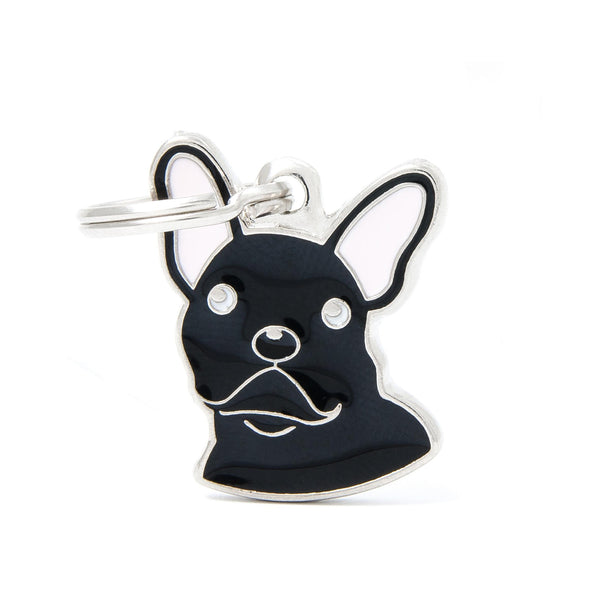 MyFamily Friends French Bulldog Pet ID Tag, Black, Medium