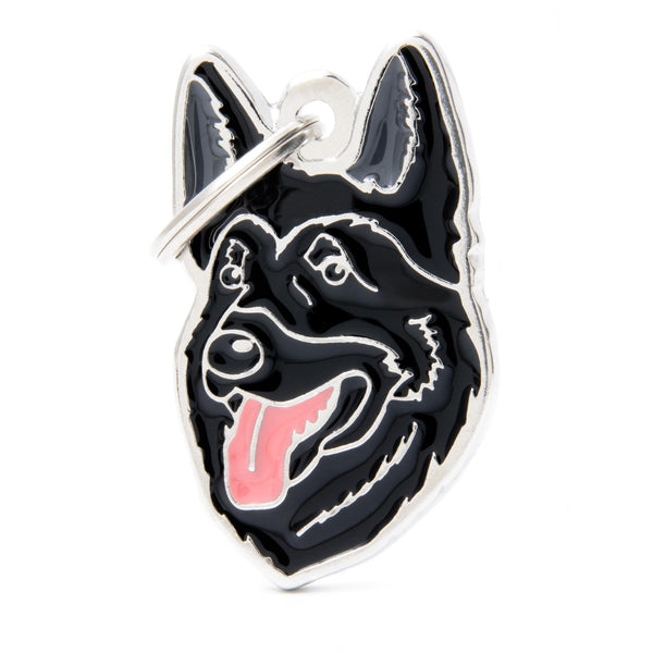 MyFamily Friends German Sheppard Pet ID Tag, Black, Medium