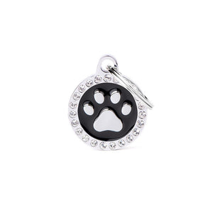 MyFamily Glam Paw Pet ID Tag, Black, Small