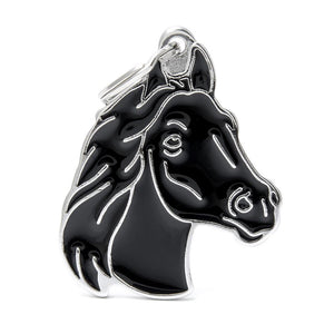 MyFamily Wild Horse Pet ID Tag, Black, Medium