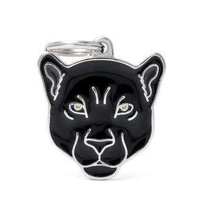 MyFamily Wild Panther Pet ID Tag, Black, Medium