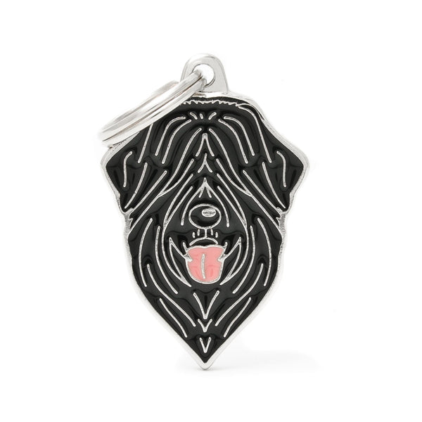 MyFamily Friends Russian Terrier Pet ID Tag, Black, Medium