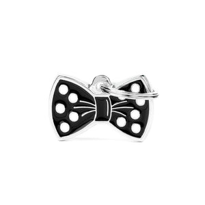 MyFamily Charms Bow Tie Pet ID Tag, Black, Medium