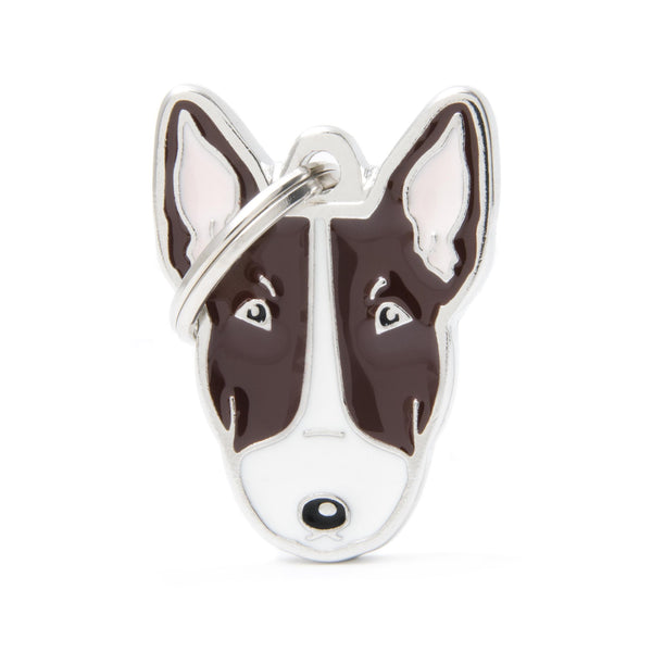 MyFamily Friends Bull Terrier Pet ID Tag, Brown/White, Medium