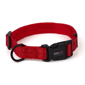 Dogline Nylon Flat Dog Collar, Red
