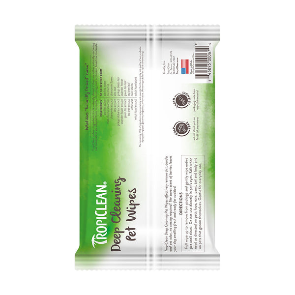 Tropiclean Deep Cleaning Deodorizing Pet Wipes