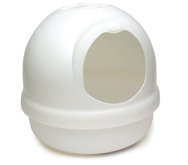 Booda Dome Bac à litière pour chats, Blanc perle