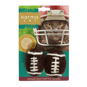 Dharma Dog Karma Cat Jouet en laine ballon de football, lot de 2