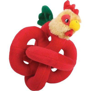 Loopies Rooster Sound Chip Dog Toy, Red