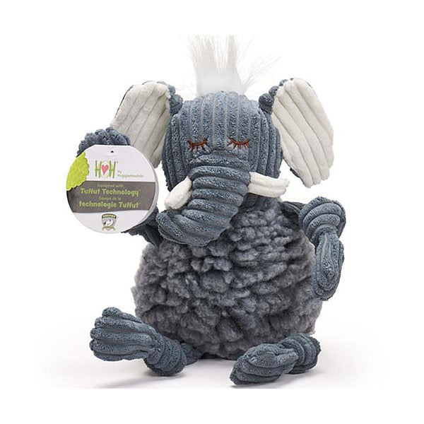 HuggleHounds HuggleFleece FlufferKnottie Ellamae the Elephant Dog Toy
