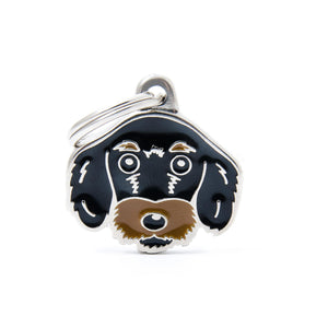 MyFamily Friends German Dachshund Pet ID Tag, Black, Medium