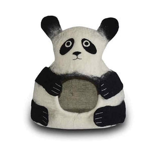 Dharma Dog Karma Cat Nid en laine Panda Cave, noir/blanc
