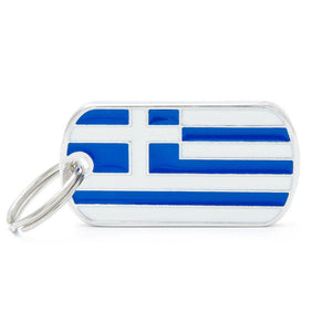 MyFamily Flags Greece Pet ID Tag, Medium