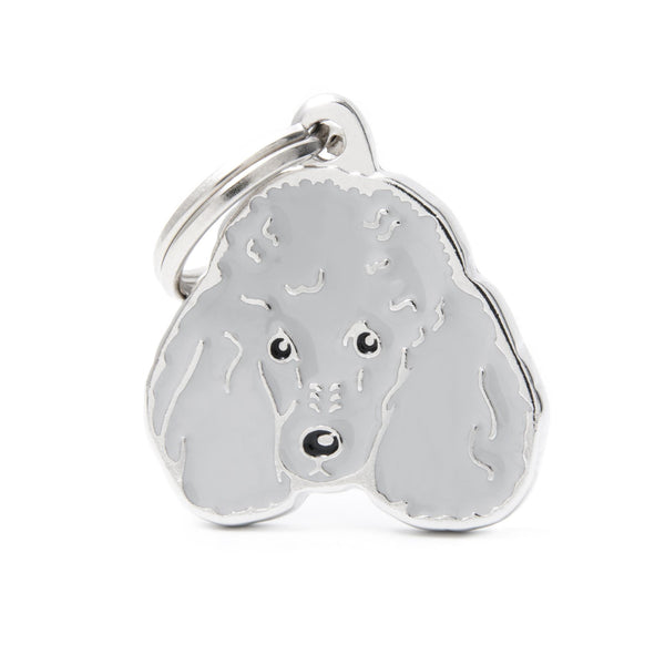 MyFamily Friends Poodle Pet ID Tag, Grey, Medium