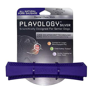 Playology All Natural Pork Sausage Scented Dental Chew Stick Dog Toy
