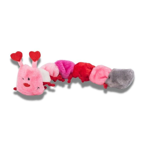 ZippyPaws Valentine's Caterpillar Low Stuffing Squeaker Dog Toy