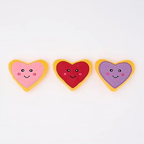 ZippyPaws Valentine's Miniz Heart Cookies Dog Toy