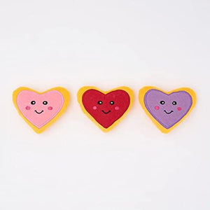 ZippyPaws Valentine's Miniz Heart Cookies Dog Toy