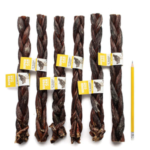 SuperCan Friandises bâtonnets de jabot de bœuf tressé pour chiens