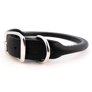 Auburn Leathercrafters Rolled Dog Collar, Black