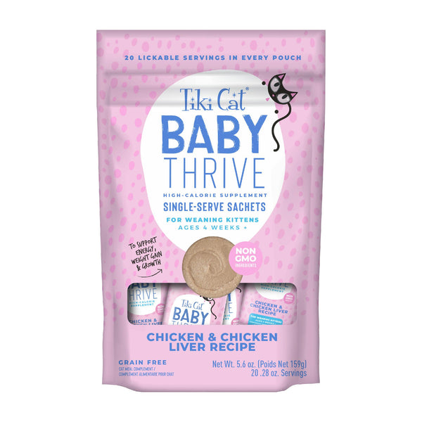 Tiki Cat Baby Thrive Recette de poulet et de foie de poulet Nourriture humide pour chats