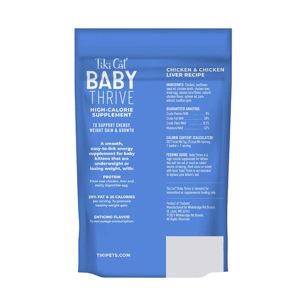 Tiki Cat Baby Thrive Recette de poulet et de foie de poulet Nourriture humide pour chats