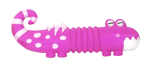 Bud'z Lizzard with Squeaker Latex Dog Toy, Pink
