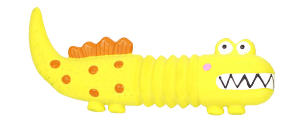 Bud'z Lizzard with Squeaker Latex Dog Toy, Yellow