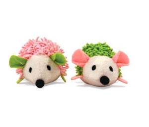 Bud'z Jouet Pour Chat Duo De Hérissons, Rose Et Verte, 20 x 8 x 6-cm