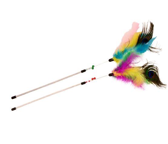 Bud'z Multicoloured Jar Feather Cat Toy