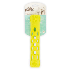 Messy Mutts Totally Pooched, Huff'N Puff Throw Stick Jouet En Caoutchouc Pour Chien Bâton, Vert