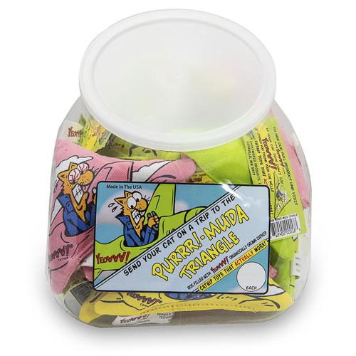 Yeowww! Jug of Purrr!-Muda Triangles Catnip Cat Toy, Assorted Colors