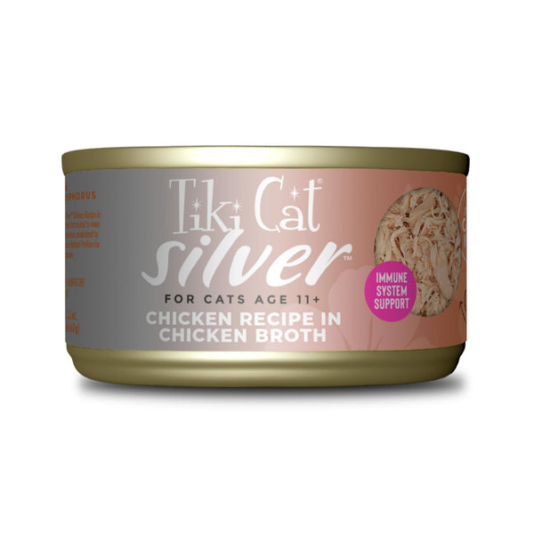 Tiki Cat Silver Senior Whole Foods Recette de poulet dans un bouillon de poulet Nourriture pour chats en conserve