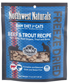 Northwest Naturals Raw Diet Beef & Trout Nibbles Freeze-Dried Cat Food