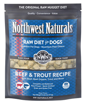 Northwest Naturals Raw Diet Beef & Trout Nuggets Frozen Dog Food