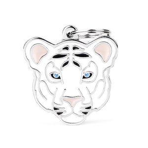 MyFamily White Tiger Médaille d'identification pour animaux de compagnie