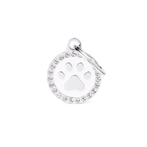 MyFamily Glam Paw Pet ID Tag, White, Small