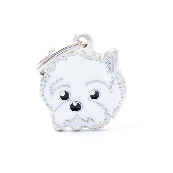 MyFamily Friends West Highland Terrier Pet ID Tag, White, Medium
