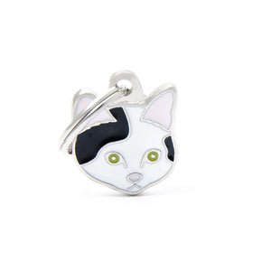 MyFamily Friends European Shorthair Pet ID Tag, White/Black, Medium