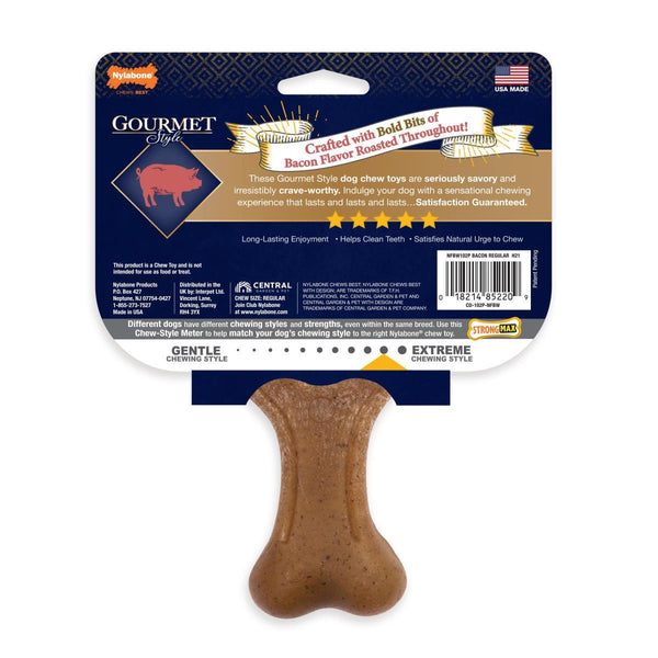 Nylabone Gourmet Style Strong Wishbone Bacon Dog Toy
