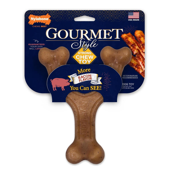 Nylabone Gourmet Style Strong Wishbone Bacon Dog Toy