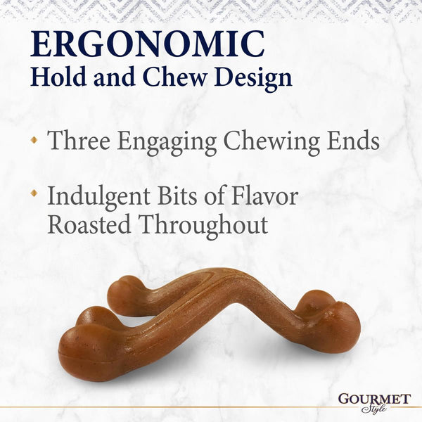 Nylabone Gourmet Style Strong Wishbone Bacon Dog Toy