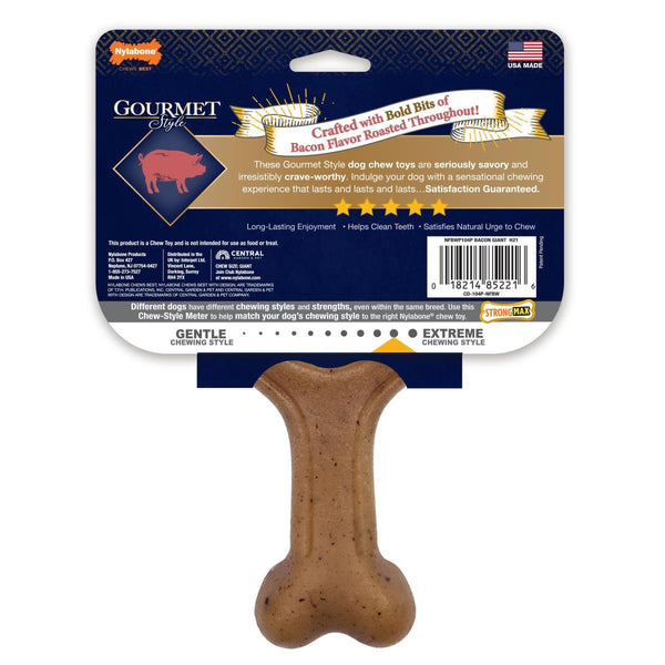 Nylabone Gourmet Style Strong Wishbone Bacon Dog Toy