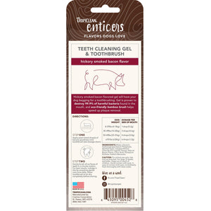 Tropiclean Enticers Hickory Smoked Bacon Teeth Cleaning Gel & Toothbrush for Large Dogs