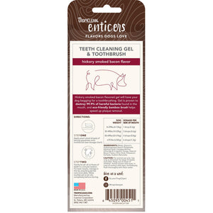 Tropiclean Enticers Hickory Smoked Bacon Teeth Cleaning Gel & Toothbrush for Small & Medium Dogs